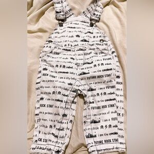 Amy Coe black and white overalls